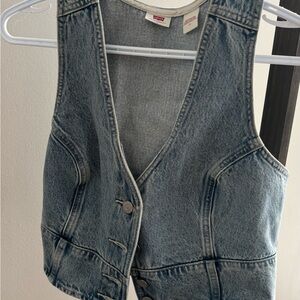 Levi's Blue Denim Sleeveless Jacket